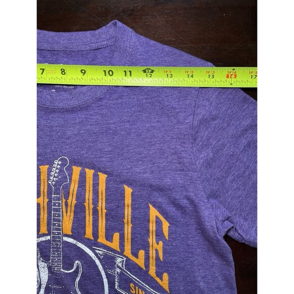 Stellar Nashville Tennessee Mens T-Shirt Purple Heather Small Printed in USA - Picture 2 of 5